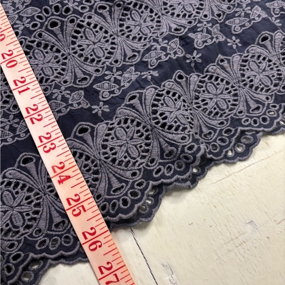 Johnny Was Navy Blue Embroidered Tunic Top Size XS Boho Peasant Lightweight - Picture 4 of 6